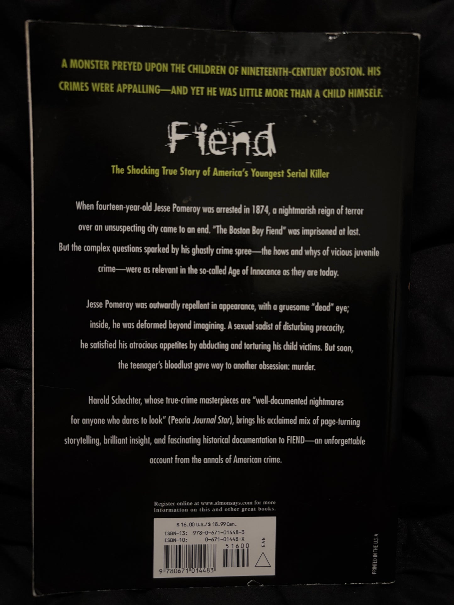 FIEND: THE SHOCKING TRUE STORY OF AMERICA’S YOUNGEST SERIAL KILLER